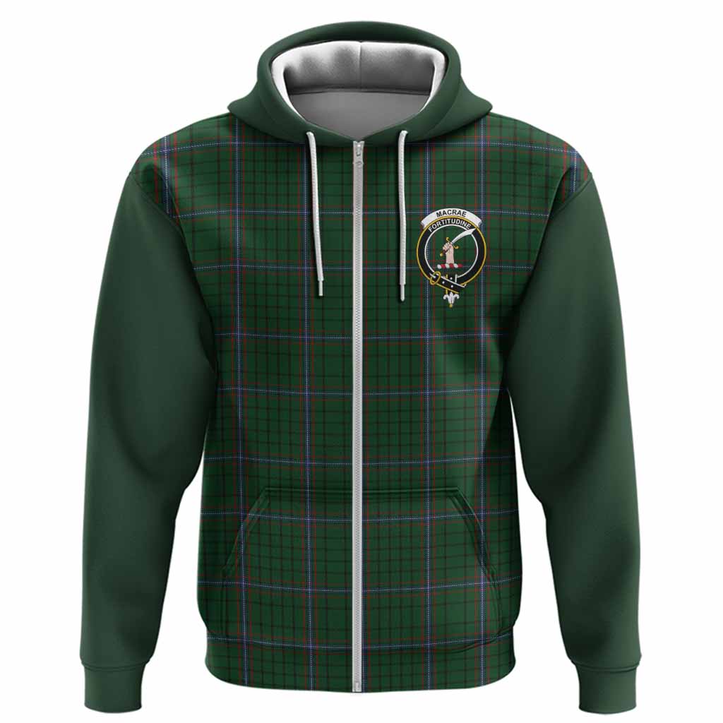 MacRae (McRae) Tartan Accent Hoodie with Family Crest