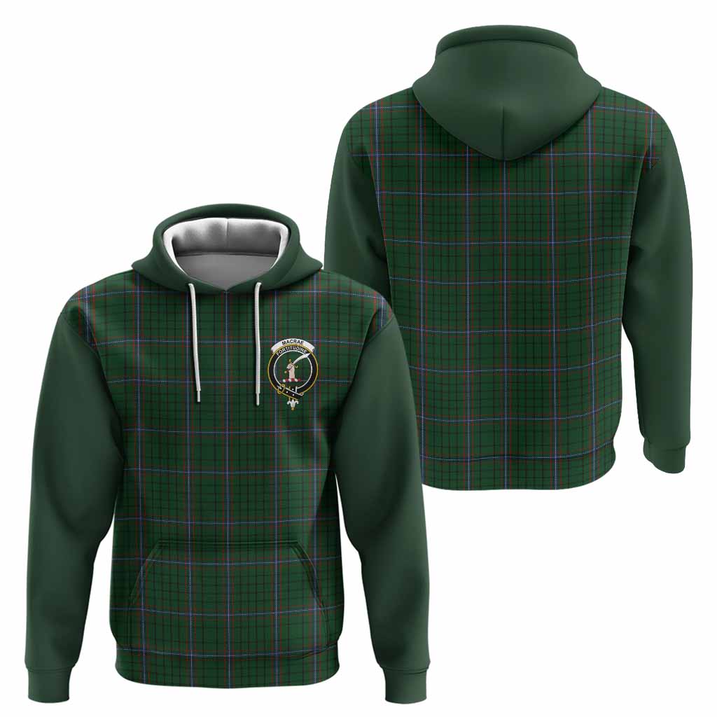 MacRae (McRae) Tartan Accent Hoodie with Family Crest