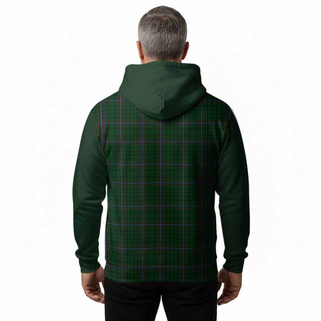 MacRae (McRae) Tartan Accent Hoodie with Family Crest
