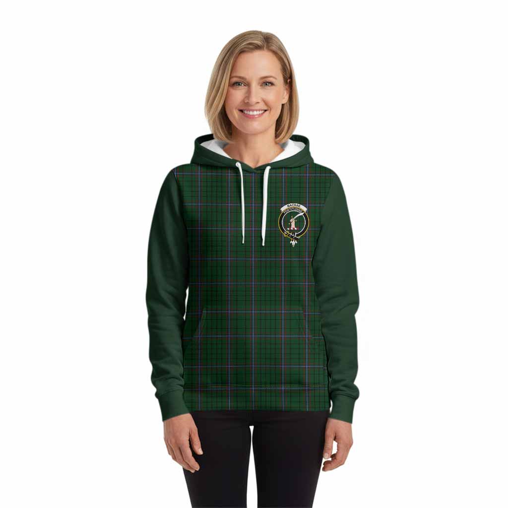 MacRae (McRae) Tartan Accent Hoodie with Family Crest