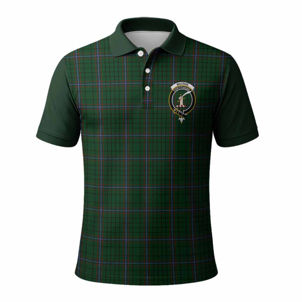 MacRae (McRae) Tartan Accent Polo Shirt with Family Crest