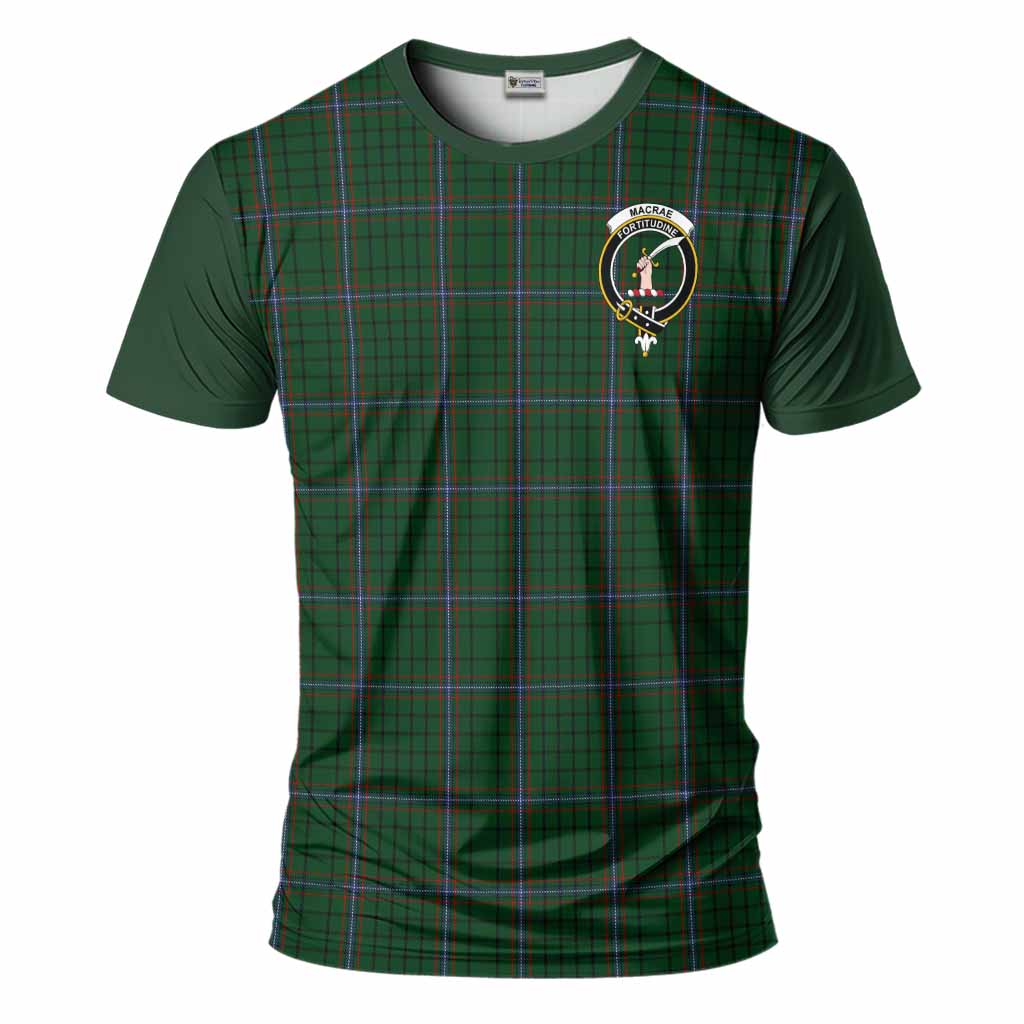 MacRae (McRae) Tartan Accent T-Shirt with Family Crest