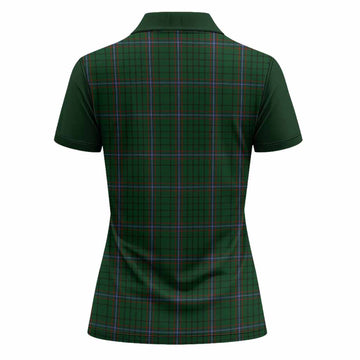 MacRae (McRae) Tartan Accent Women Polo Shirt with Family Crest