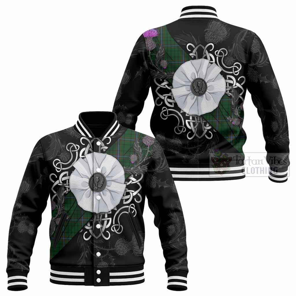 MacRae (McRae) Tartan Baseball Jacket Jacobite White Rose - Tartan Vibes Clothing