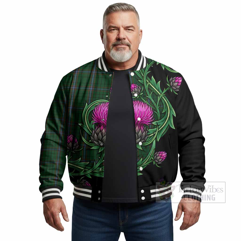 MacRae (McRae) Tartan Baseball Jacket Resilient Scottish Thistle - Tartan Vibes Clothing