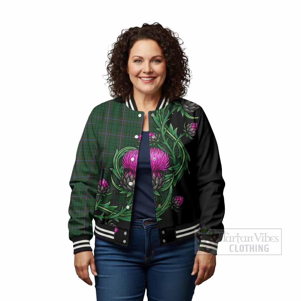 MacRae (McRae) Tartan Baseball Jacket Resilient Scottish Thistle - Tartan Vibes Clothing