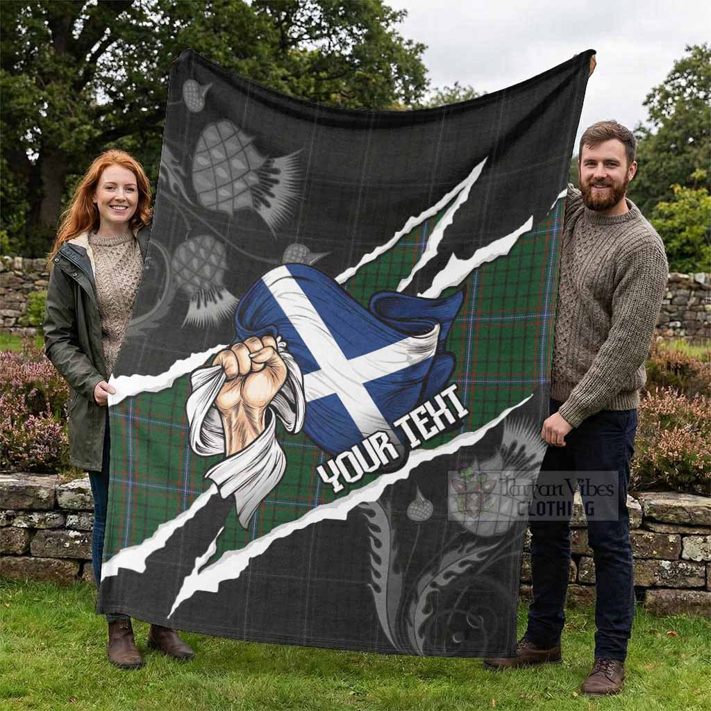 MacRae (McRae) Tartan Blanket Hands with Scotland National Flags - Tartan Vibes Clothing
