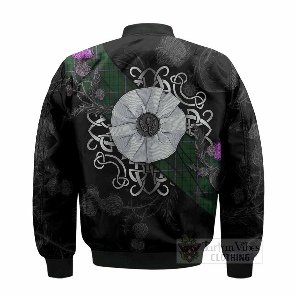 MacRae (McRae) Tartan Bomber Jacket Jacobite White Rose - Tartan Vibes Clothing