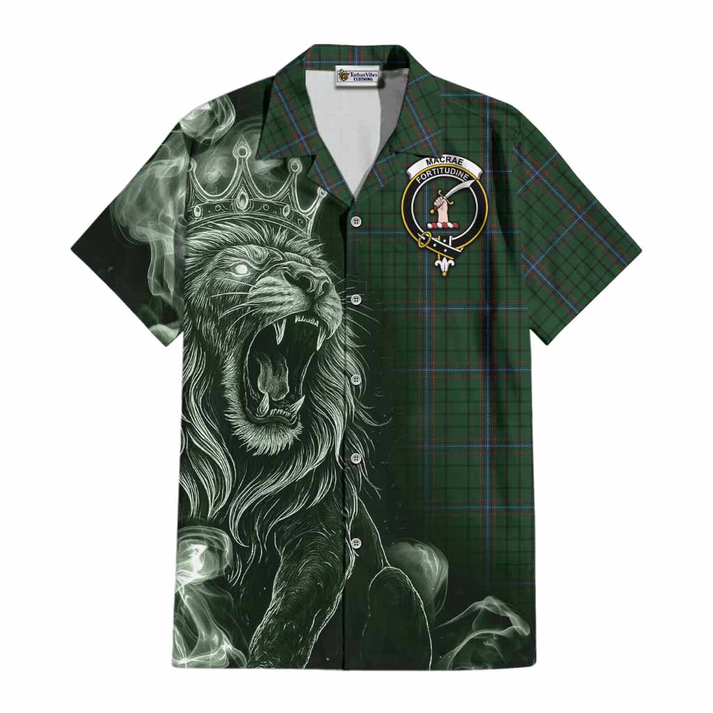 MacRae (McRae) Tartan Cotton Hawaiian Shirt Roaring Lion Heritage