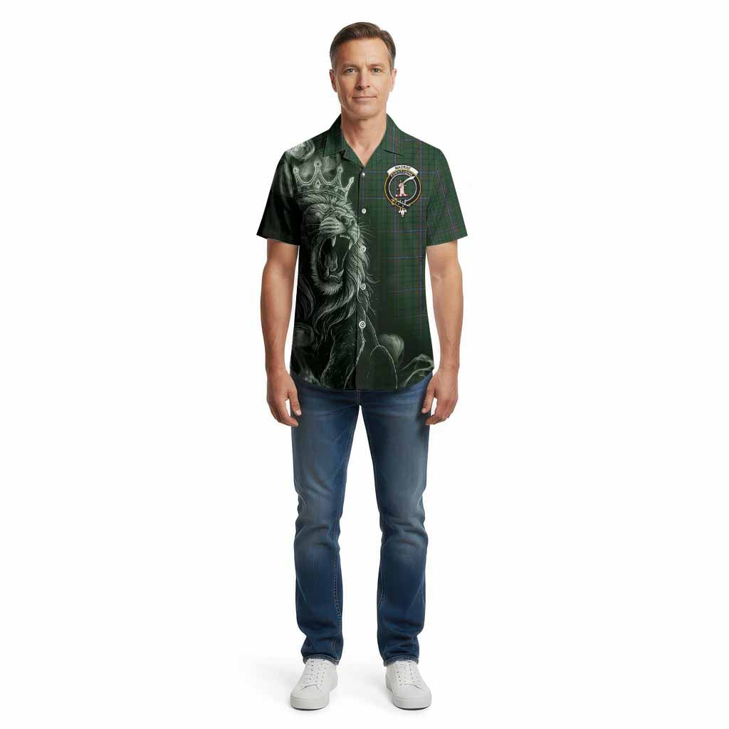 MacRae (McRae) Tartan Cotton Hawaiian Shirt Roaring Lion Heritage