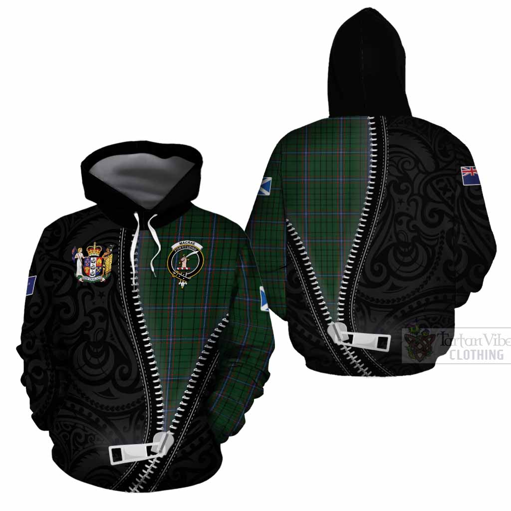 MacRae (McRae) Tartan Cotton Hoodie New Zealand Pattern Unique Zipper Stylized