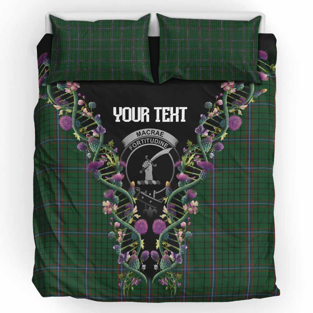 MacRae (McRae) Tartan Crest Bedding Set Scottish Heritage Thistle DNA