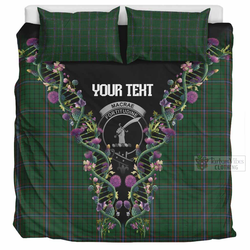 MacRae (McRae) Tartan Crest Bedding Set Scottish Heritage Thistle DNA