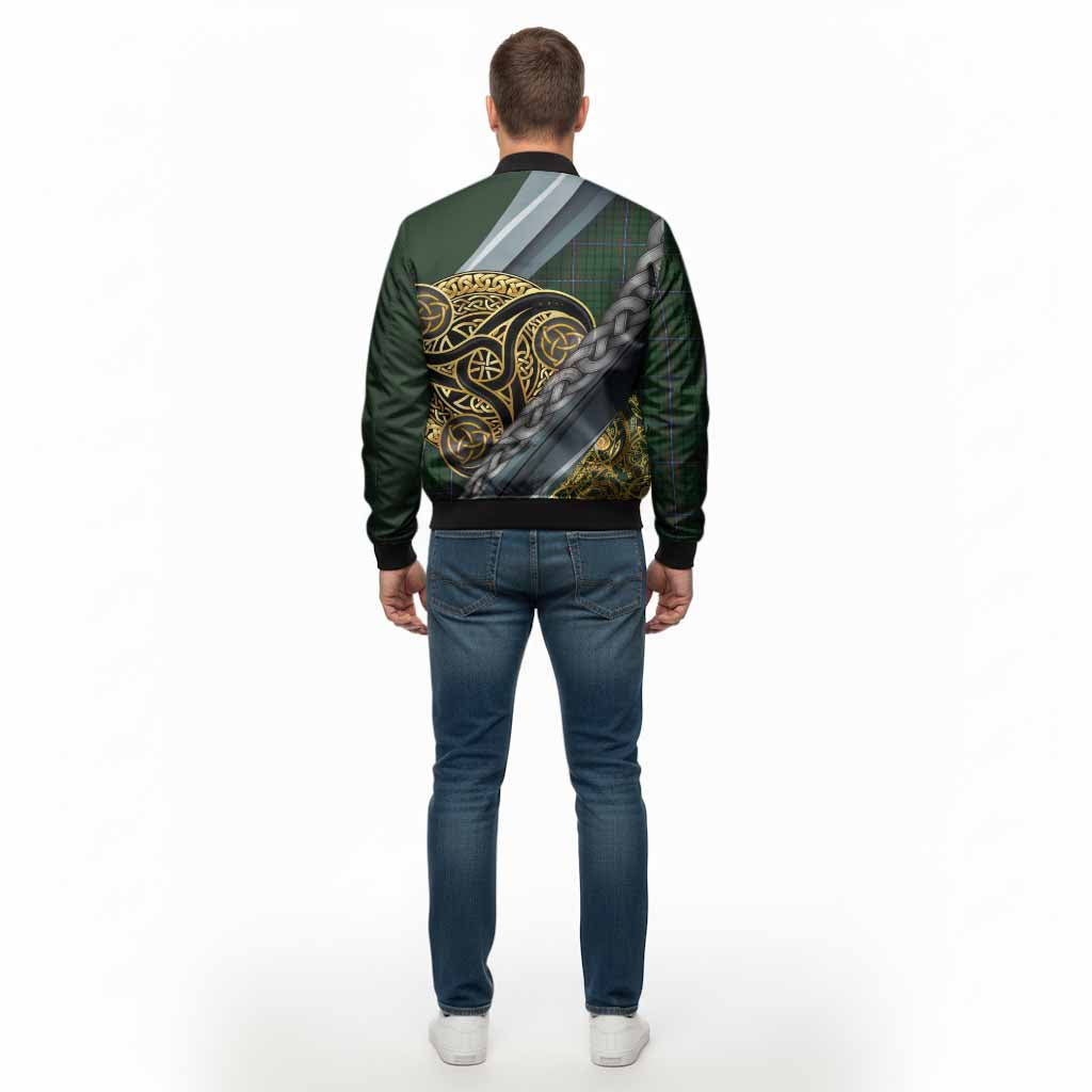 MacRae (McRae) Tartan Crest Bomber Jacket Scottish Triskele Celtic