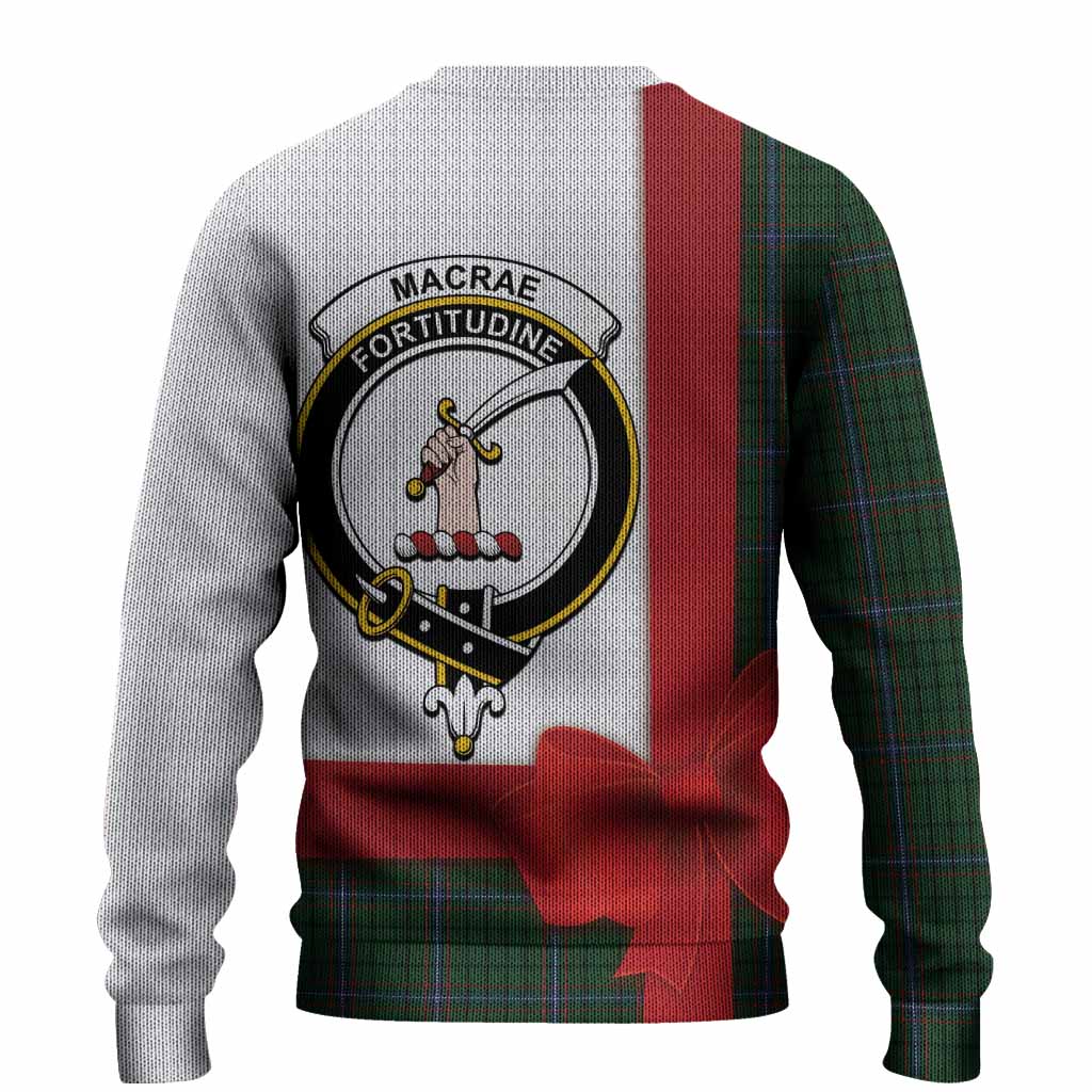 MacRae (McRae) Tartan Crest Christmas Christmas Ugly Sweater Highland Cow Bagpipes Coquette Bow Style