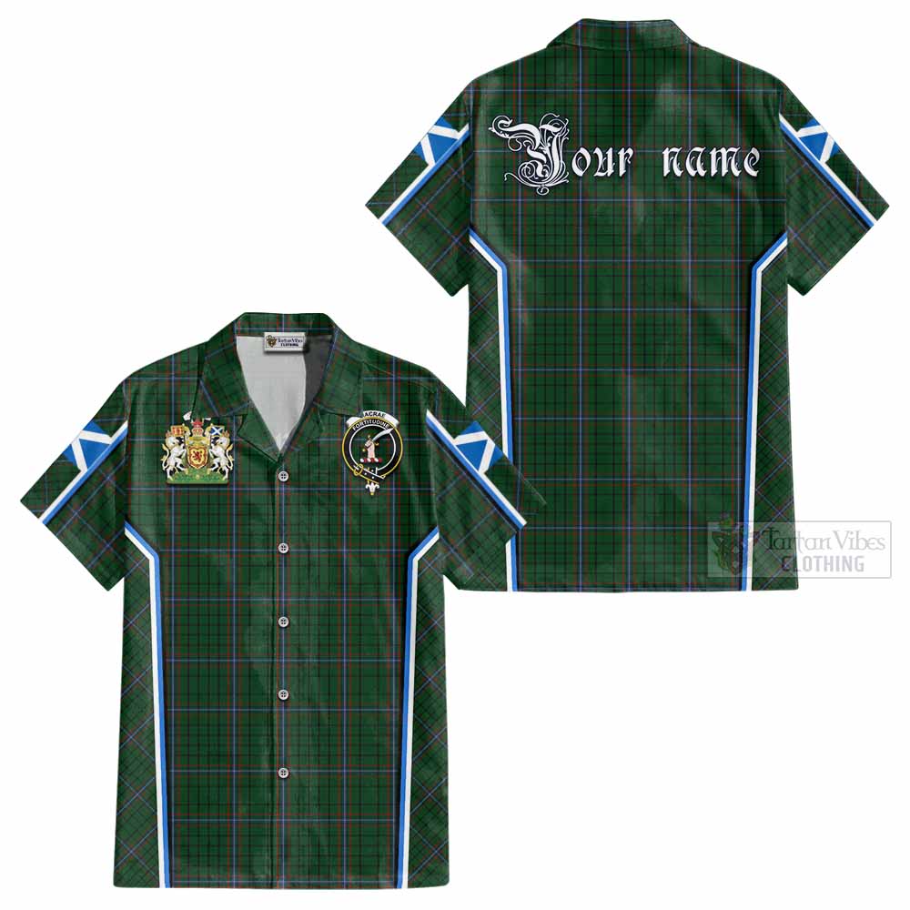 MacRae (McRae) Tartan Crest Cotton Hawaiian Shirt Scotland Coat of Arm Flag Style - Tartan Vibes Clothing