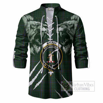 MacRae (McRae) Tartan Crest Ghillie Shirt Ferocious Lion Style