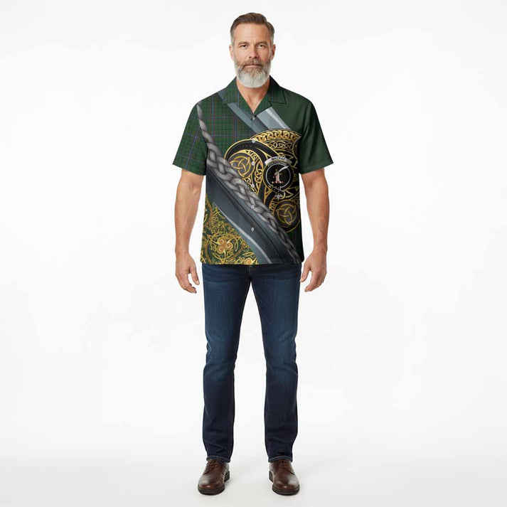 MacRae (McRae) Tartan Crest Hawaiian Shirt Scottish Triskele Celtic