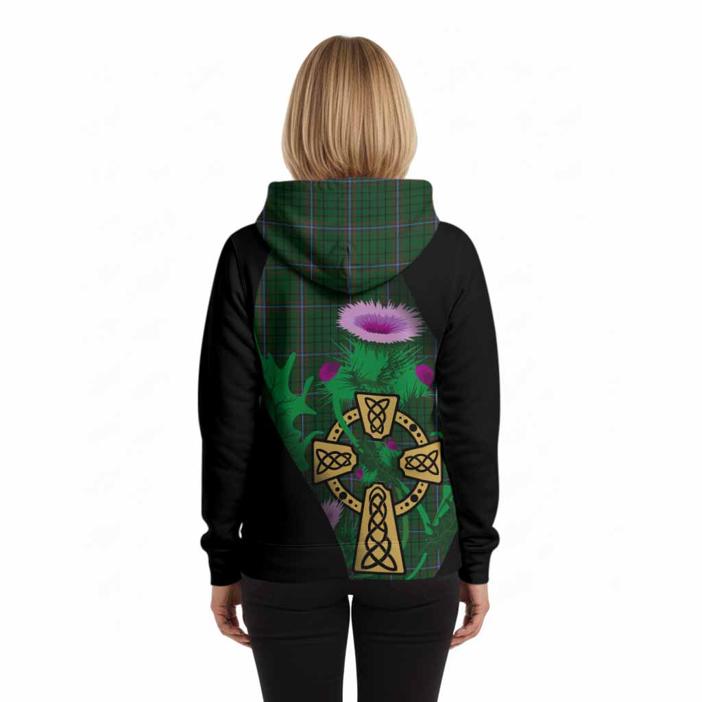 MacRae (McRae) Tartan Crest Hoodie Celtic Cross Thistle Flowers