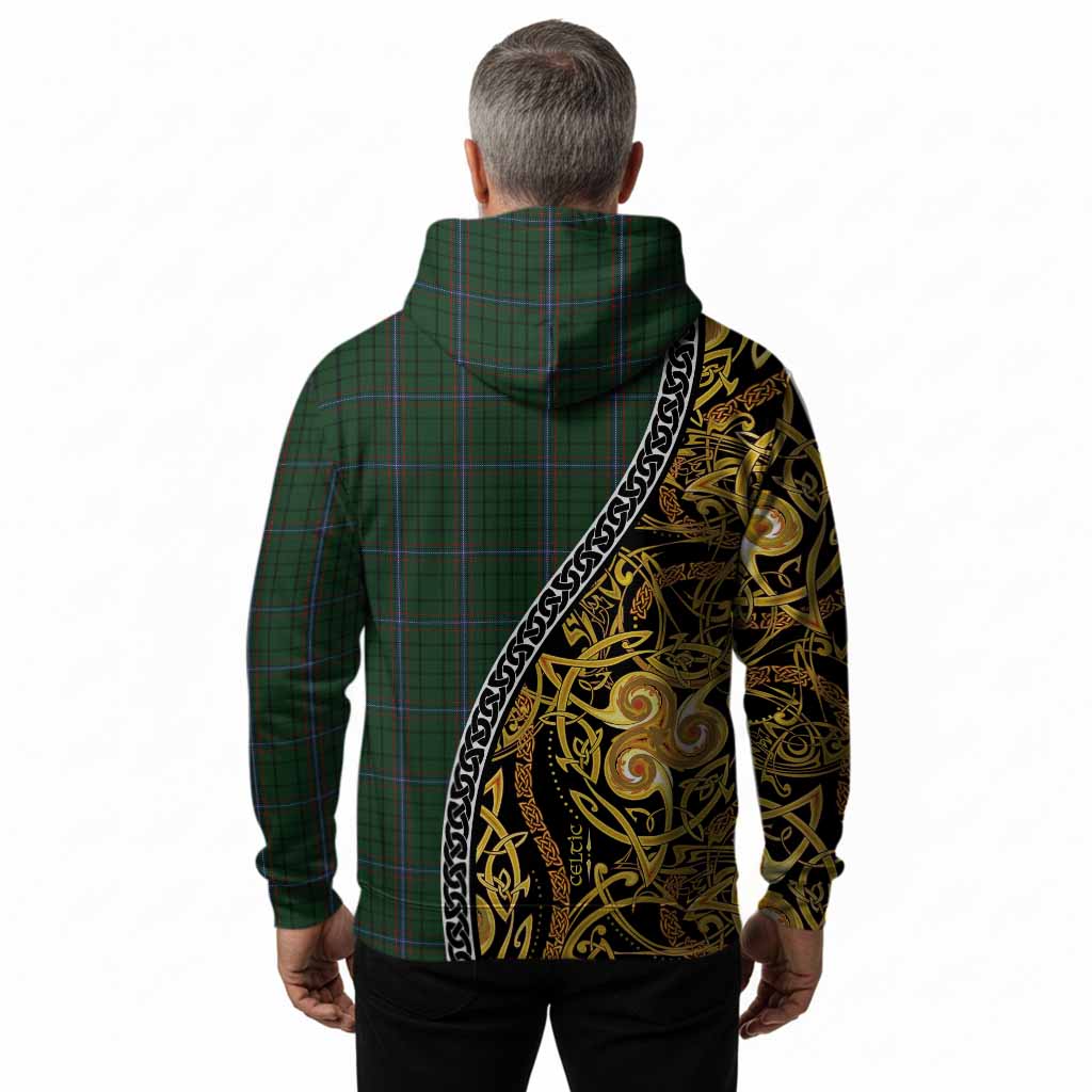 MacRae (McRae) Tartan Crest Hoodie Celtic Knot and Triple Trickle Spiral Symbols