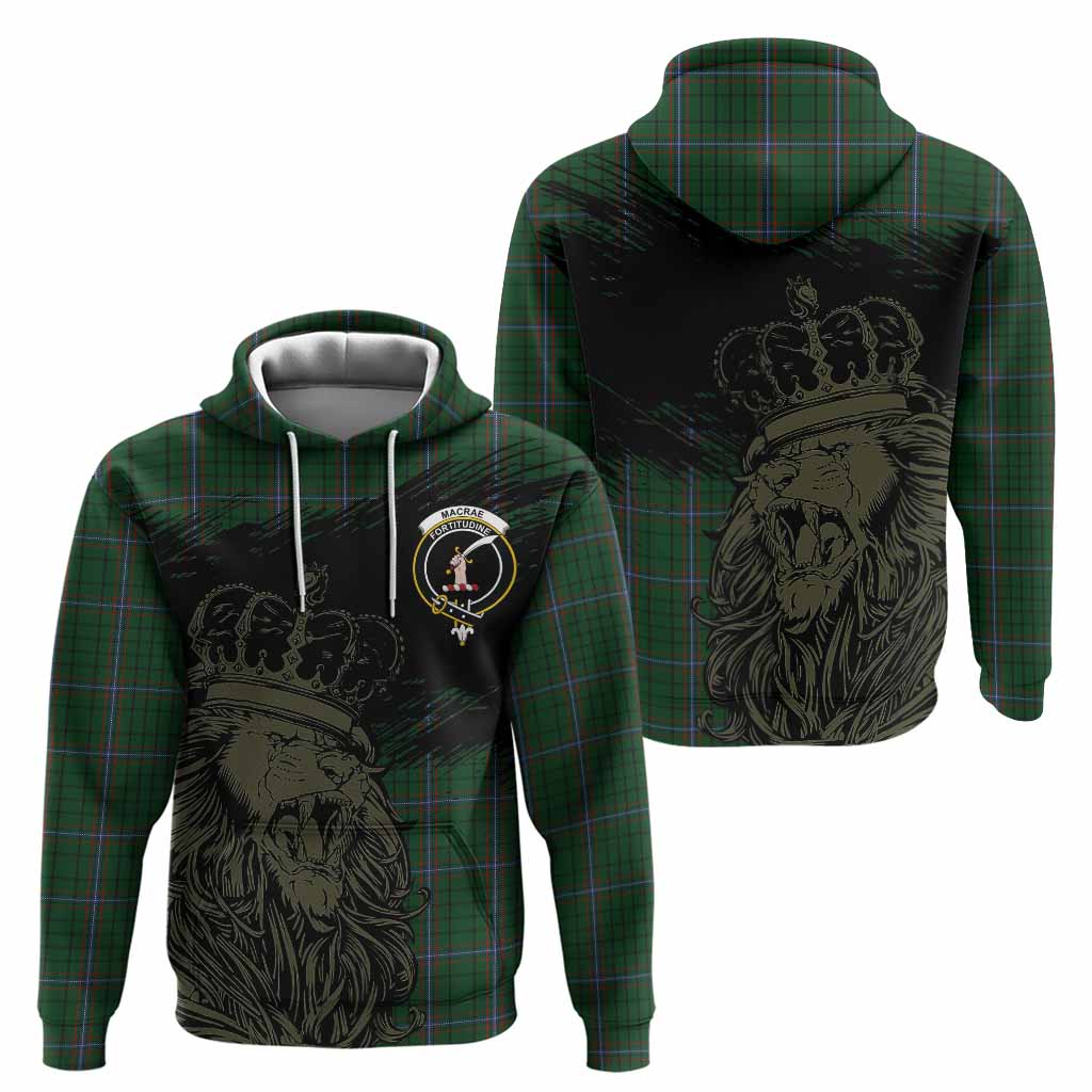 MacRae (McRae) Tartan Crest Hoodie Crowned Lion Heritage Style