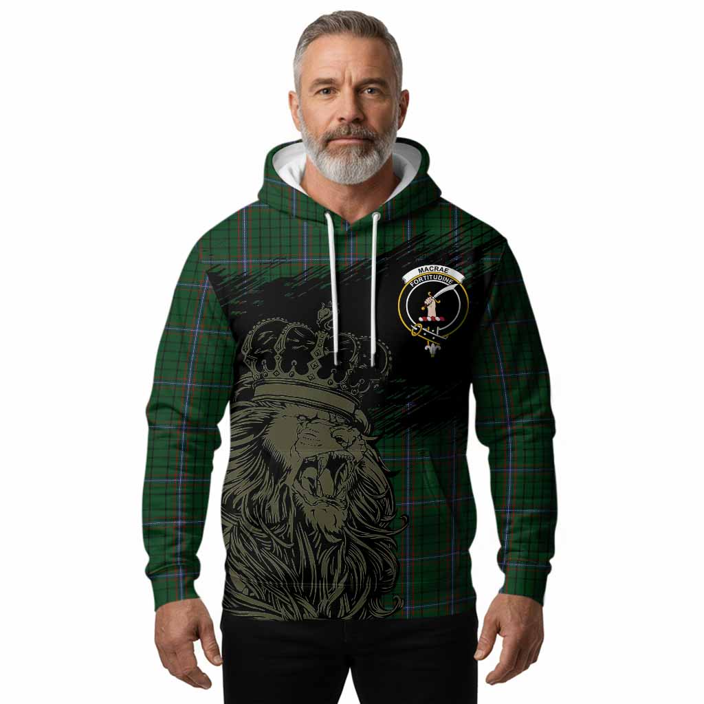 MacRae (McRae) Tartan Crest Hoodie Crowned Lion Heritage Style