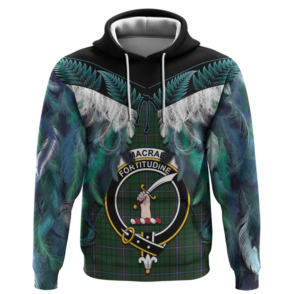 MacRae (McRae) Tartan Crest Hoodie New Zealand Maori Korowai Cloak