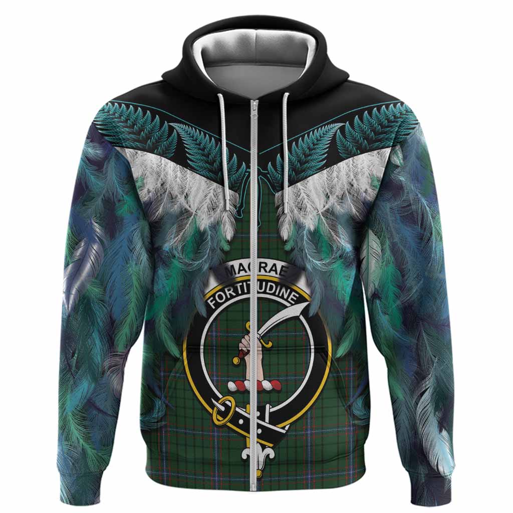 MacRae (McRae) Tartan Crest Hoodie New Zealand Maori Korowai Cloak