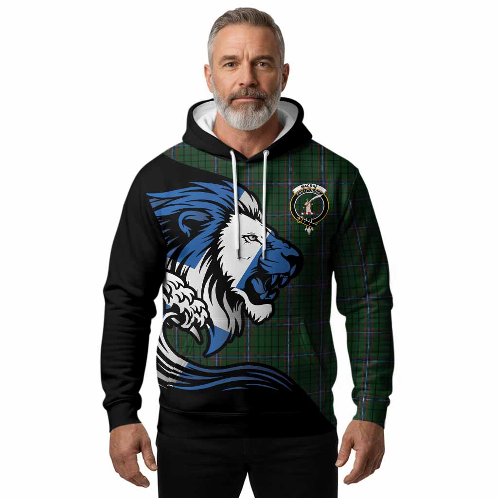 MacRae (McRae) Tartan Crest Hoodie Scottish Golden Lions Wave Flow