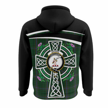 MacRae (McRae) Tartan Crest Hoodie Scottish Thistle Celtic Cross Alba Gu Brath