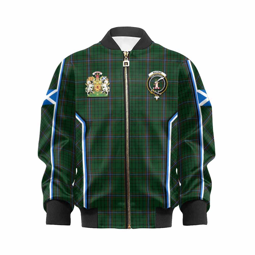 MacRae (McRae) Tartan Crest Kid Bomber Jacket Scotland Coat of Arm Flag Style - Tartan Vibes Clothing