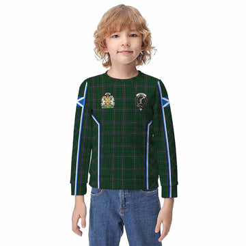 MacRae (McRae) Tartan Crest Kid Knitted Sweatshirt Scotland Coat of Arm Flag Style - Tartan Vibes Clothing