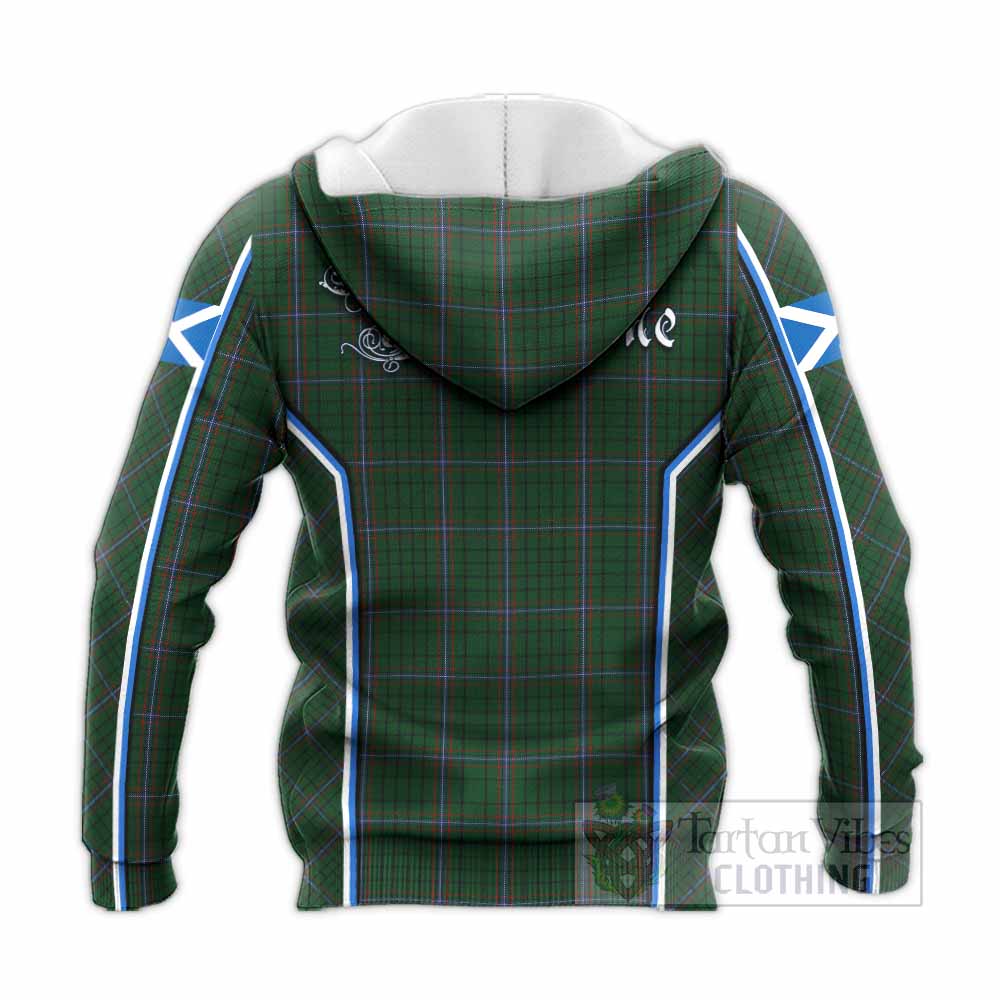 MacRae (McRae) Tartan Crest Knitted Hoodie Scotland Coat of Arm Flag Style - Tartan Vibes Clothing