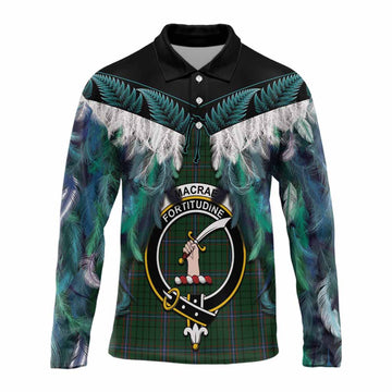 MacRae (McRae) Tartan Crest Long Sleeve Polo Shirt New Zealand Maori Korowai Cloak