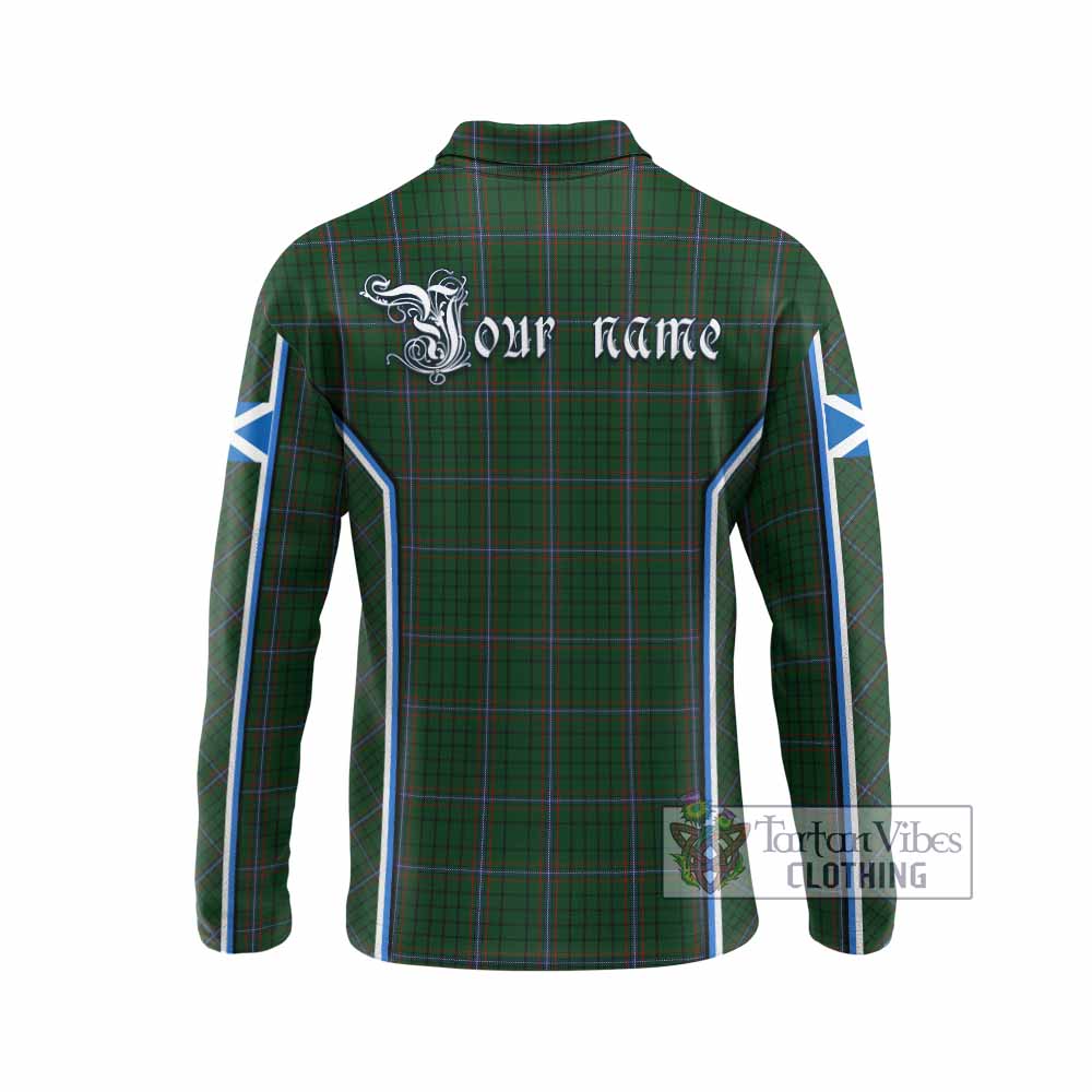 MacRae (McRae) Tartan Crest Long Sleeve Polo Shirt Scotland Coat of Arm Flag Style - Tartan Vibes Clothing