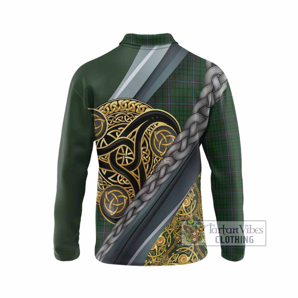 MacRae (McRae) Tartan Crest Long Sleeve Polo Shirt Scottish Triskele Celtic