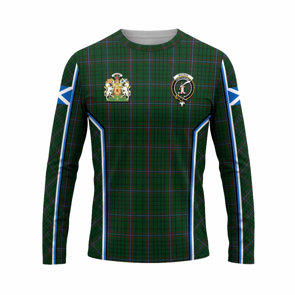 MacRae (McRae) Tartan Crest Long Sleeve T-Shirt Scotland Coat of Arm Flag Style - Tartan Vibes Clothing