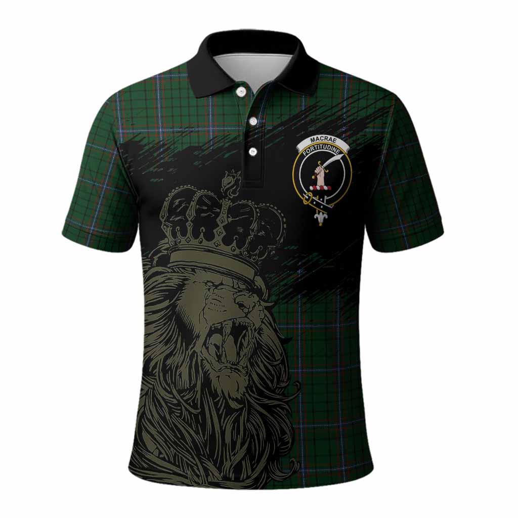 MacRae (McRae) Tartan Crest Polo Shirt Crowned Lion Heritage Style