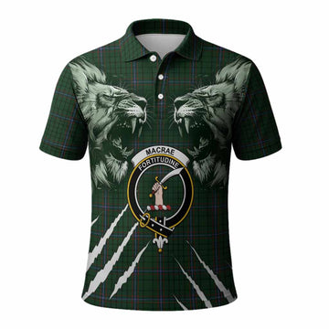 MacRae (McRae) Tartan Crest Polo Shirt Ferocious Lion Style