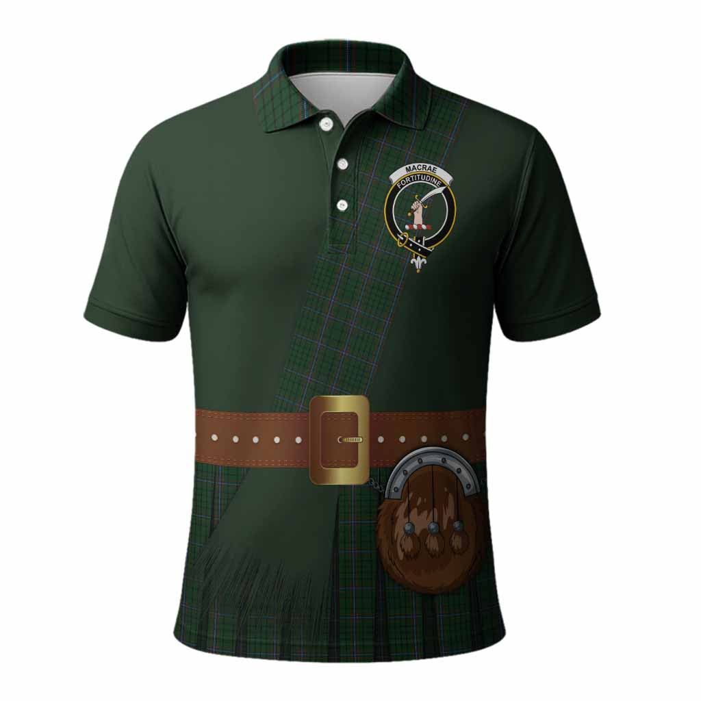 MacRae (McRae) Tartan Crest Polo Shirt Kilt Costume Style