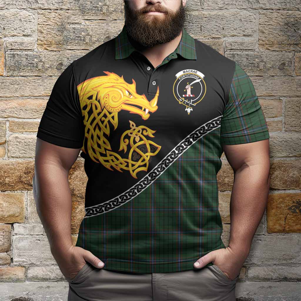 MacRae (McRae) Tartan Crest Polo Shirt Legendary Dragon Knot Half Style