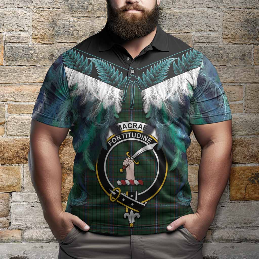 MacRae (McRae) Tartan Crest Polo Shirt New Zealand Maori Korowai Cloak