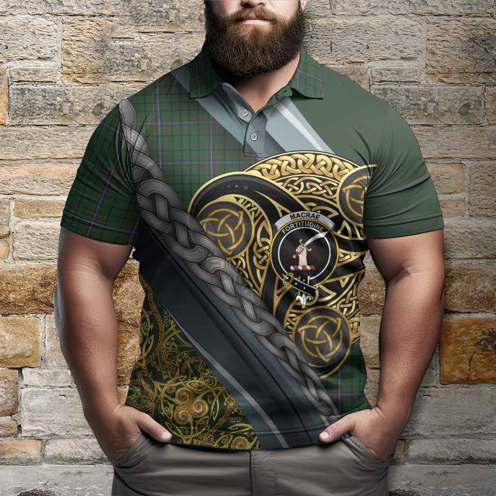 MacRae (McRae) Tartan Crest Polo Shirt Scottish Triskele Celtic