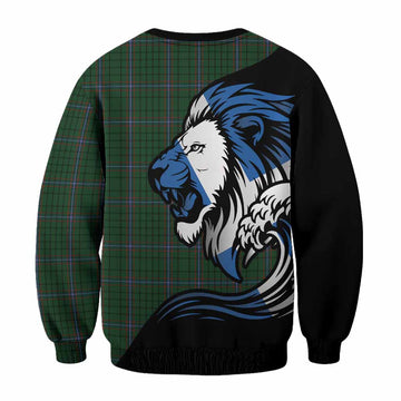 MacRae (McRae) Tartan Crest Sweatshirt Scottish Golden Lions Wave Flow
