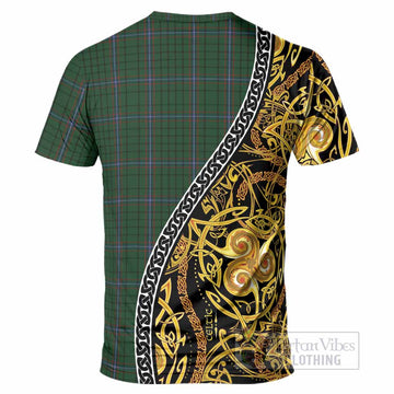 MacRae (McRae) Tartan Crest T-Shirt Celtic Knot and Triple Trickle Spiral Symbols