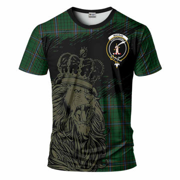 MacRae (McRae) Tartan Crest T-Shirt Crowned Lion Heritage Style
