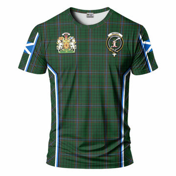 MacRae (McRae) Tartan Crest T-shirt Scotland Coat of Arm Flag Style - Tartan Vibes Clothing