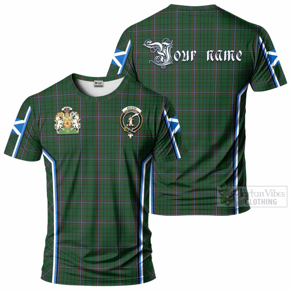 MacRae (McRae) Tartan Crest T-shirt Scotland Coat of Arm Flag Style - Tartan Vibes Clothing