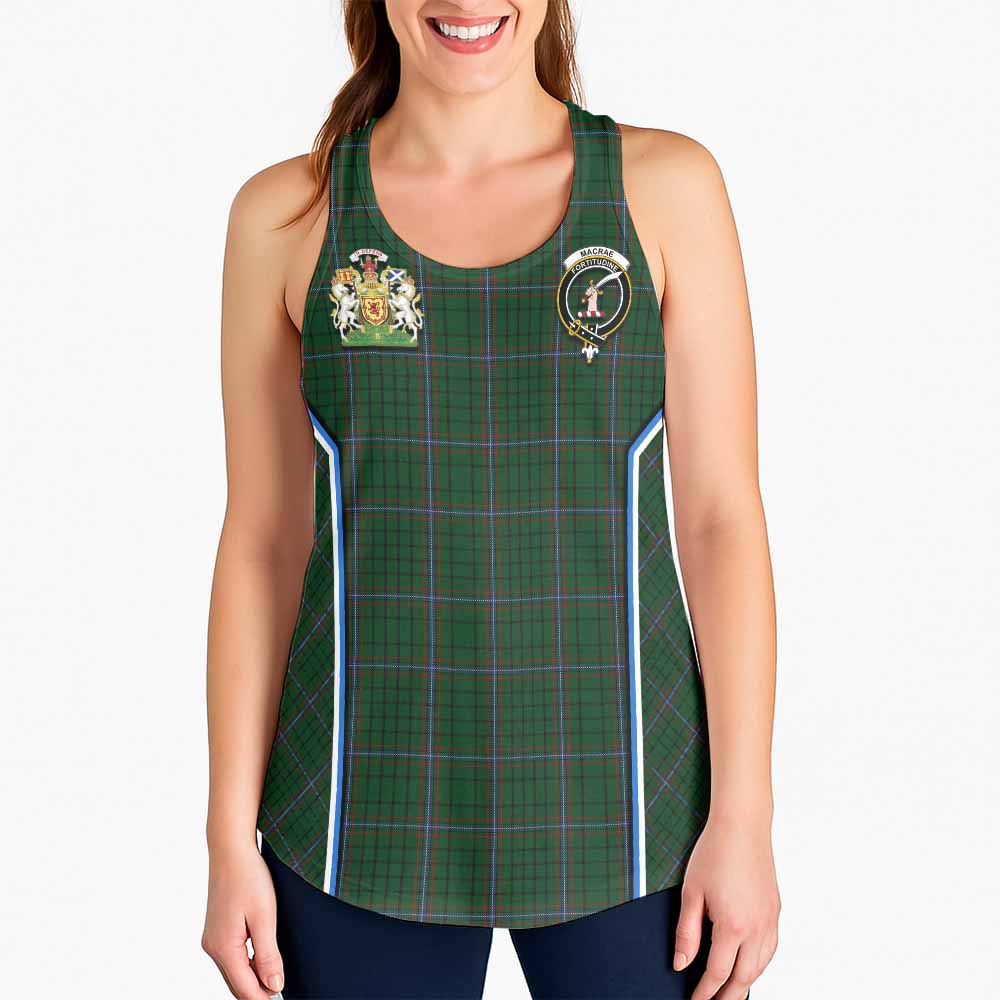 MacRae (McRae) Tartan Crest Women Racerback Tanks Scotland Coat of Arm Flag Style - Tartan Vibes Clothing