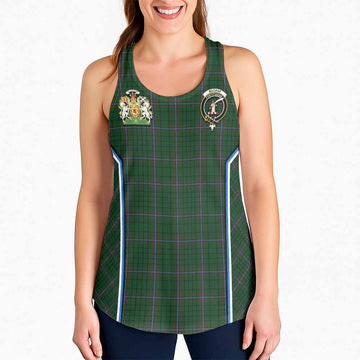 MacRae (McRae) Tartan Crest Women Racerback Tanks Scotland Coat of Arm Flag Style